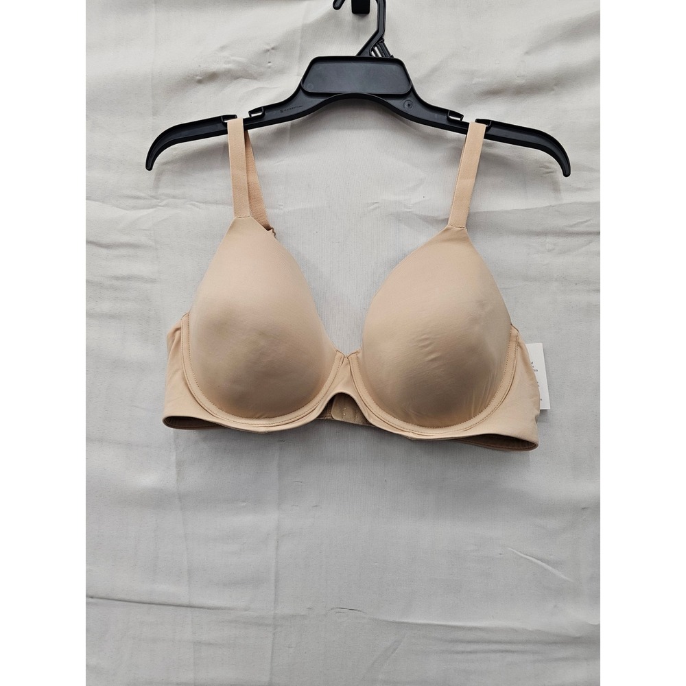 Auden Womens Lightly Lined Full Coverage Bra Tan Nylon Blend Casual Size 40C
